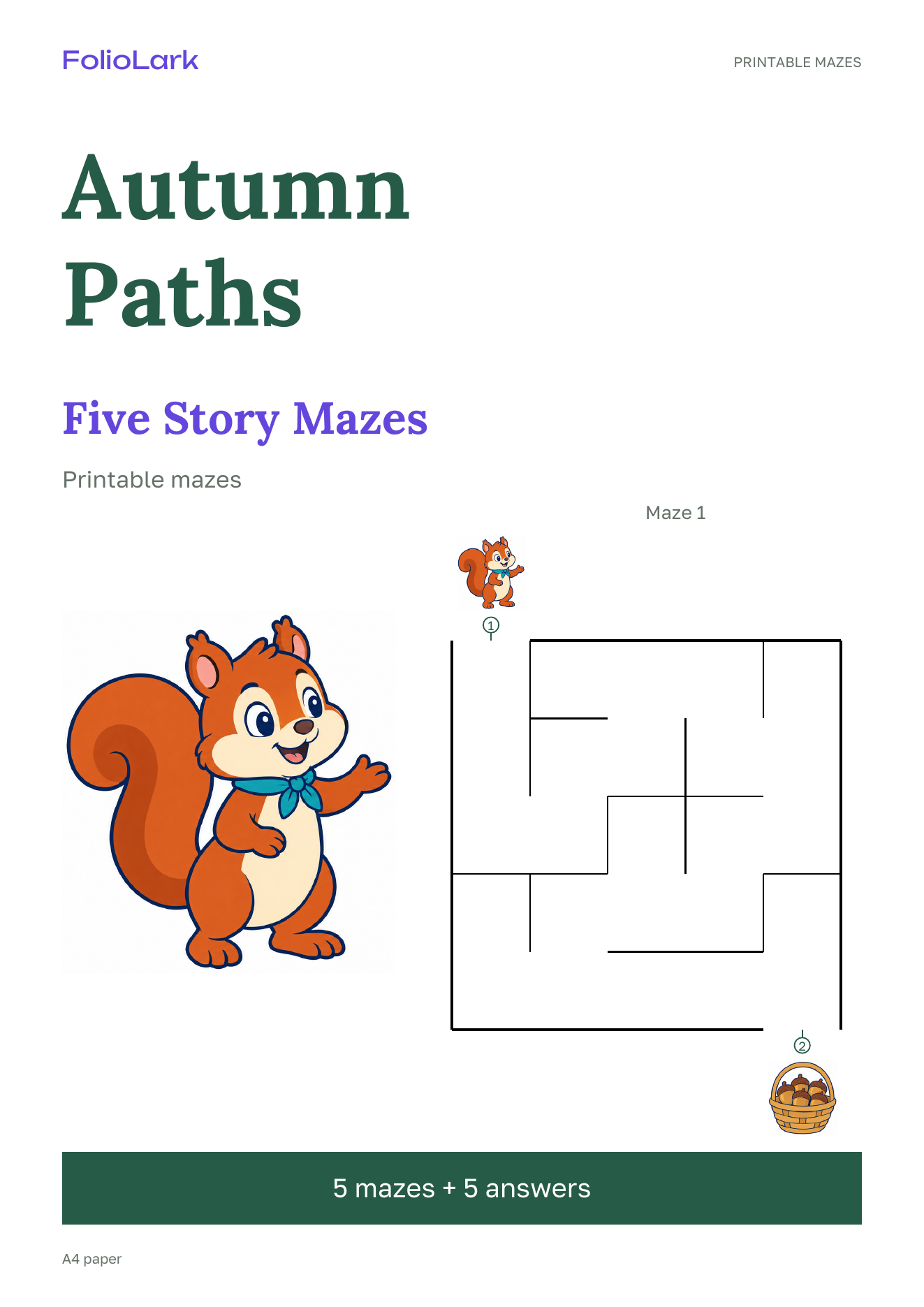 Autumn Paths: Five Story Mazes